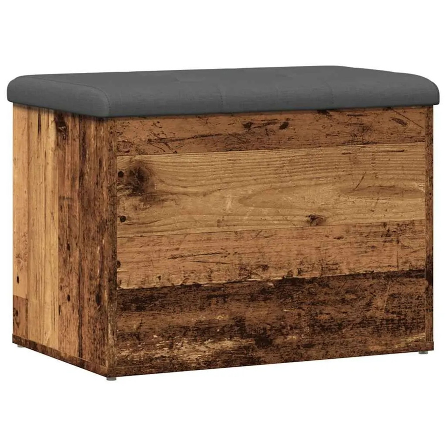 vidaXL Sitzbank mit Stauraum in Altholz-Optik, Farbe Braun/Grau, B/T/H: 62 x 42 x 45 cm - Bild 2