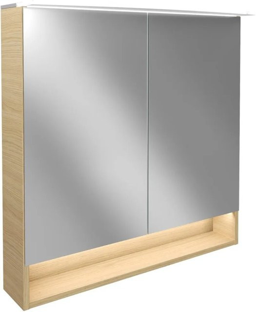 Fackelmann Spiegelschrank B.Style in Sandeiche mit LED-Beleuchtung und Softclose-Türen, B/H/T: 80 x 81,2 x 26,3 cm - Bild 1