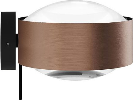 Top Light Puk! 120 Wall Avantgarde Wandleuchte in Kupfer gebürstet und Schwarz matt mit Glaslinse - Bild 1