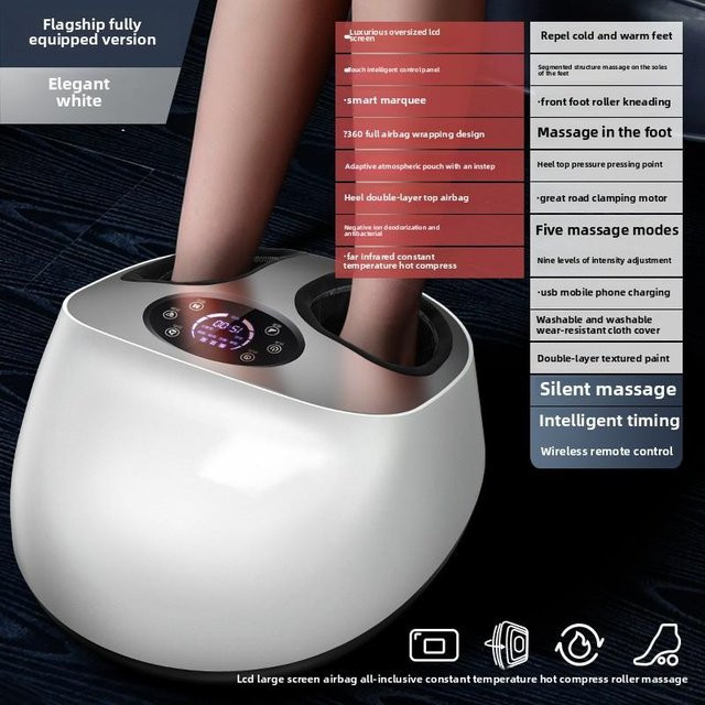 Binchi Health Technology 6D Vollumschließendes Fußmassagegerät mit automatischer Fußtherapie und Knetfunktion in Weiß - Bild 1