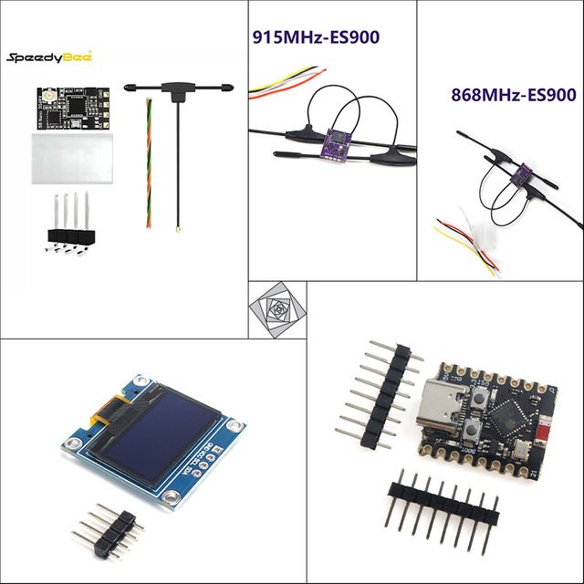 ESP32-C3 Entwicklungsboard mit 2,4 GHz ELRS-Empfänger und 0,96 OLED Display für drahtlose Fernsteuerung, Dualband 915 MHz 868 MHz, Multicolor - Bild 1