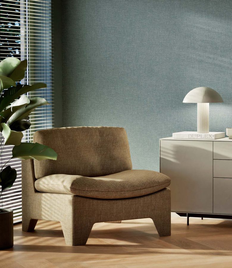 KEK Amsterdam Tapete Natural Chique Seattle in Blau, modern und abwaschbar aus Vinyl - Bild 1