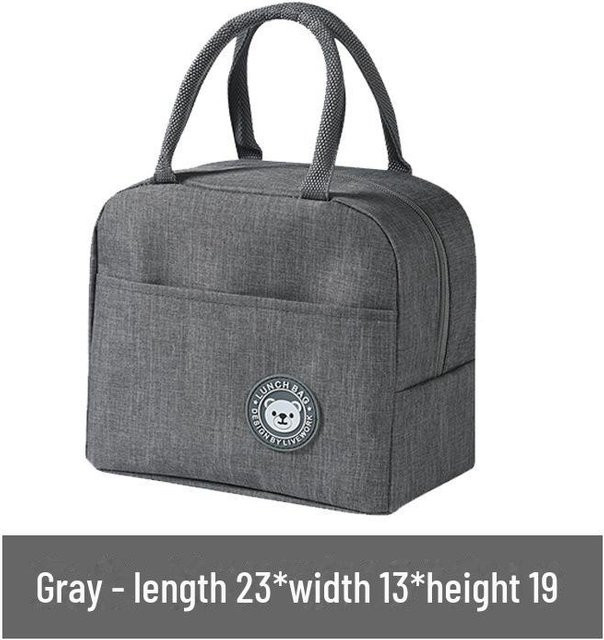 Isolierte Lunchbox von AVE in Grau mit Aluminiumfolienauskleidung und großem Fassungsvermögen für Schule und Büro - Bild 1