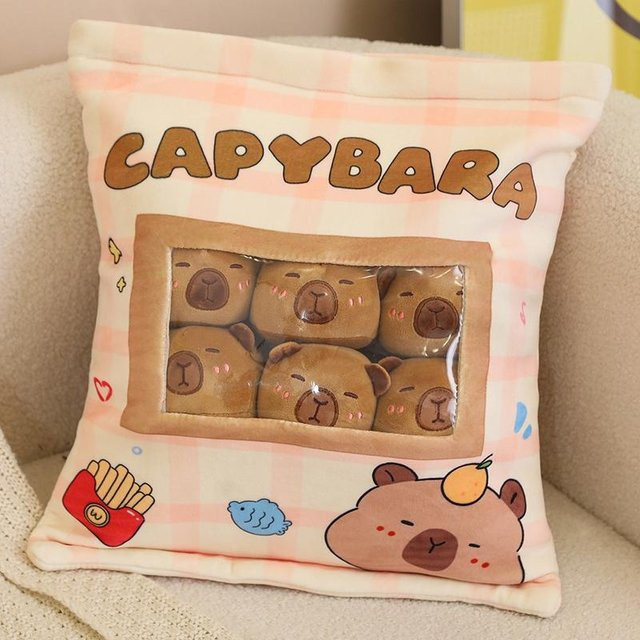 BC Pet Supplies Cartoon Capibala Schwein Snack Kissen Pudding Plüschtier, ab 14 Jahren - Bild 1
