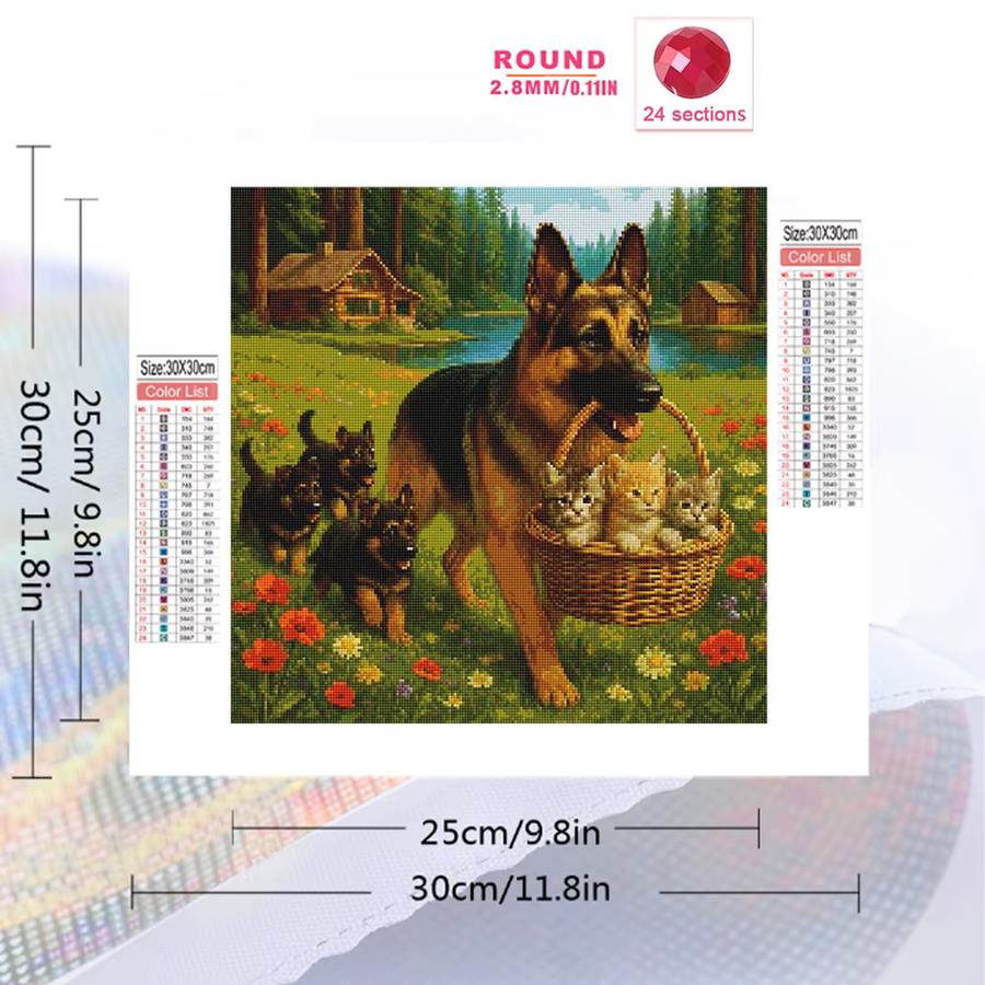 Momoart DIY Diamant Mosaik Hund und Katze Set mit Acryl Steinen in Mehrfarbig - Bild 2