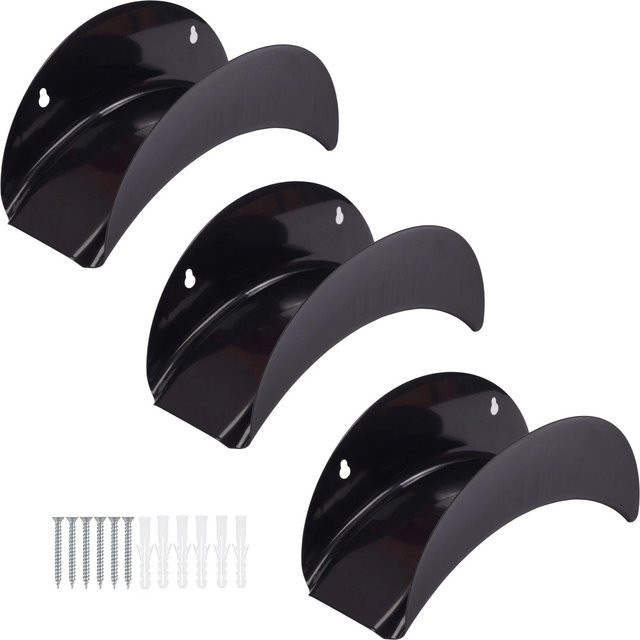 Relaxdays Schlauchhalter aus Eisen in Schwarz zur Wandmontage, 3er Set - Bild 1