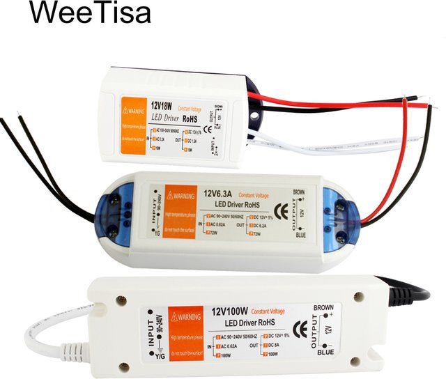 WeeTisa LED-Treiber 12V Netzteil für LED-Streifenbeleuchtung AC 110V 220V zu DC 12V 18W - Bild 1