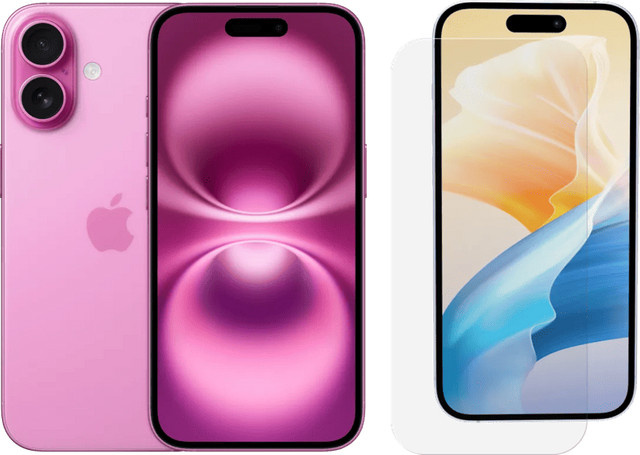 Apple iPhone 16 128GB Rosa mit BlueBuilt Panzerglas - Bild 1
