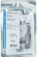 SMARTKEEPER USB-B Port Lock BL04 mit Lock Key Mini U04 Einsteckschloss in Grau und Silber - Bild 1