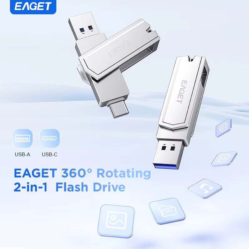 Eaget 2-in-1 USB 3.2 Flash-Laufwerk mit USB-C Anschluss in Silber - Bild 2