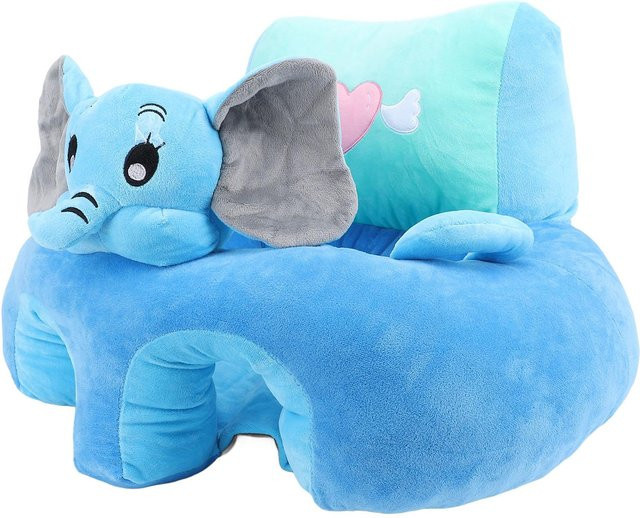Nensit Baby-Stützstuhl Sofa in Tierform, weicher Lern-Sitzstuhl und Aufrichtstuhl für Kleinkinder, Farbe: Weiß/Blau - Bild 1