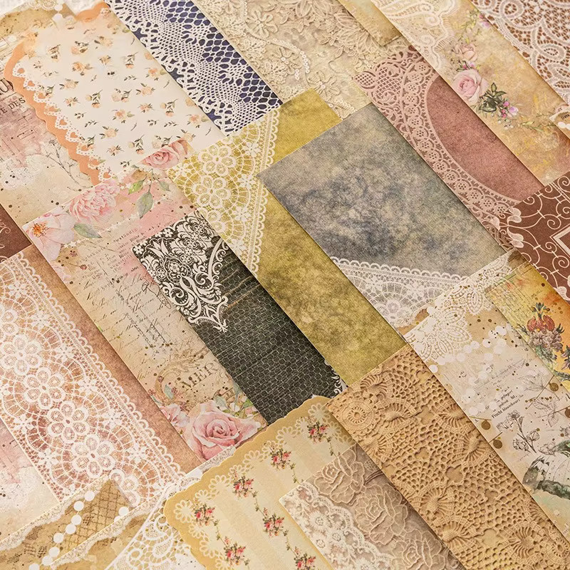 30 Stück Vintage Spitzen-Dekopapier in Multicolour für DIY-Bastelarbeiten und Dekorationen - Bild 1