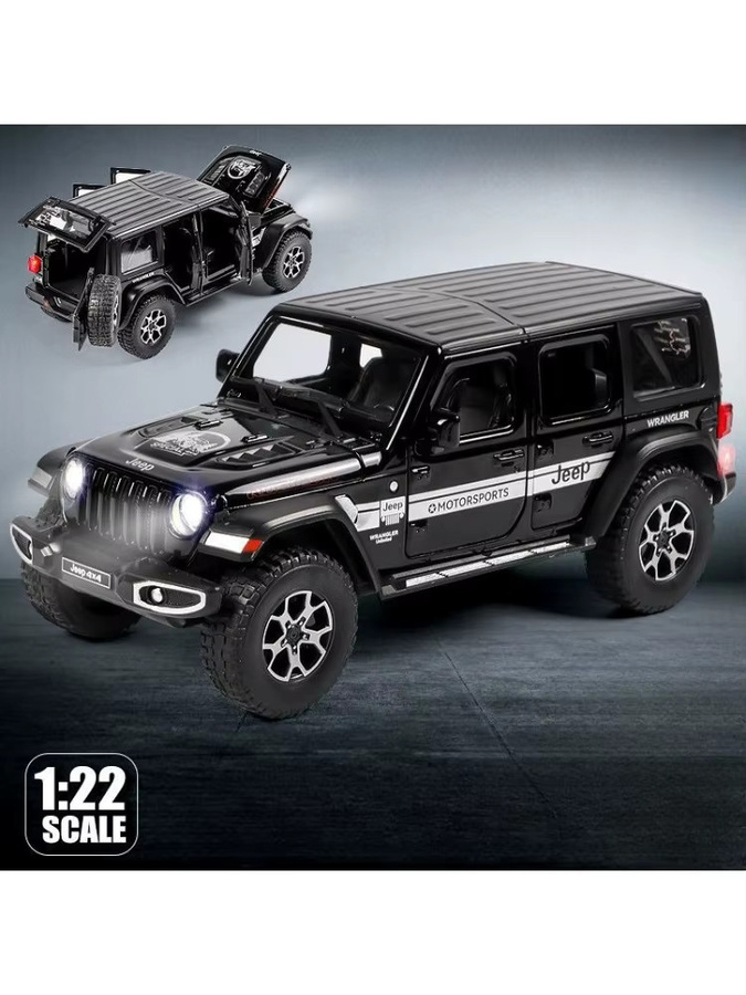 Jeep Wrangler Rubicon Diecast Modellauto 1:22 aus Metall in Rot - Bild 7