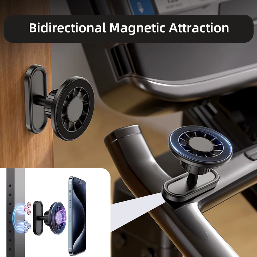 FONKEN Magnetische Golfwagen-Handyhalterung für MagSafe und iPhone in Schwarz, passend für EZGO, Club Car und Yamaha - Bild 3