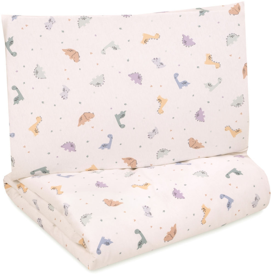 Zöllner Jersey Bettwäsche Little Dinos mit Motiv aus Baumwolle, B/H: 100 x 135 cm und Kissenbezug 40 x 60 cm, Mehrfarbig - Bild 1