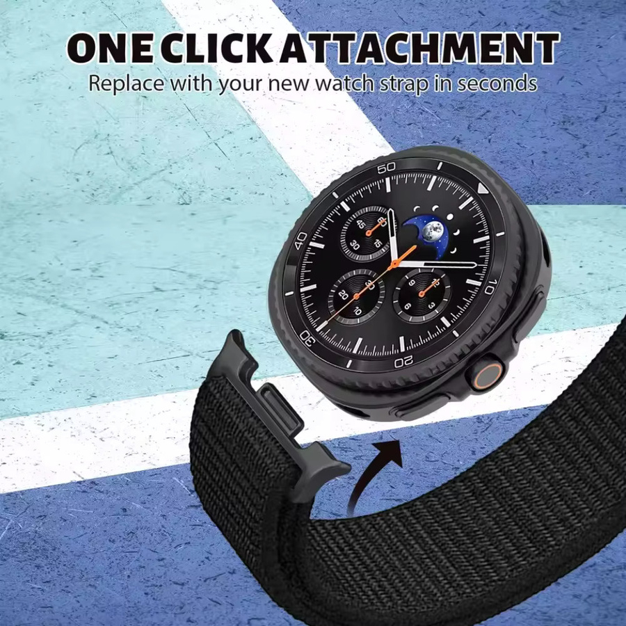 Uhrenarmband Nylon, Schwarz, Unisex, für Samsung Galaxy Watch 8 - Bild 2