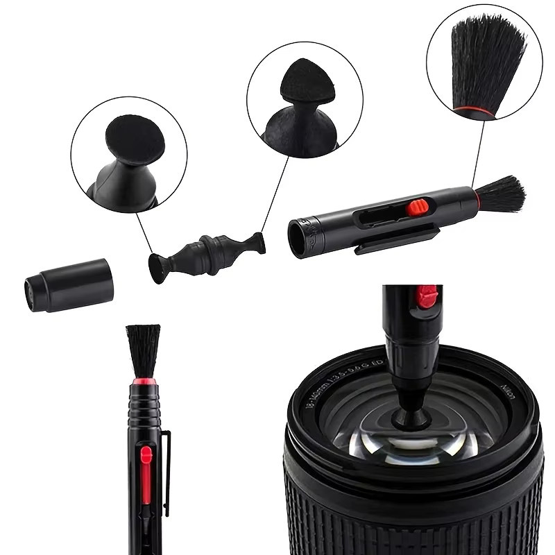 Mosizave Kamera-Reinigungsset für spiegellose Kameras und DSLRs in Schwarz mit Objektiv-Reinigungsstift, Kohlenstoffspitze und Luftstaubbläser - Bild 2