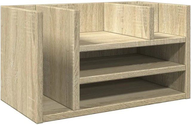 vidaXL Schreibtisch-Organizer in Sonoma-Eiche und Beige, B/T/H: 44,5 x 24 x 25 cm - Bild 1