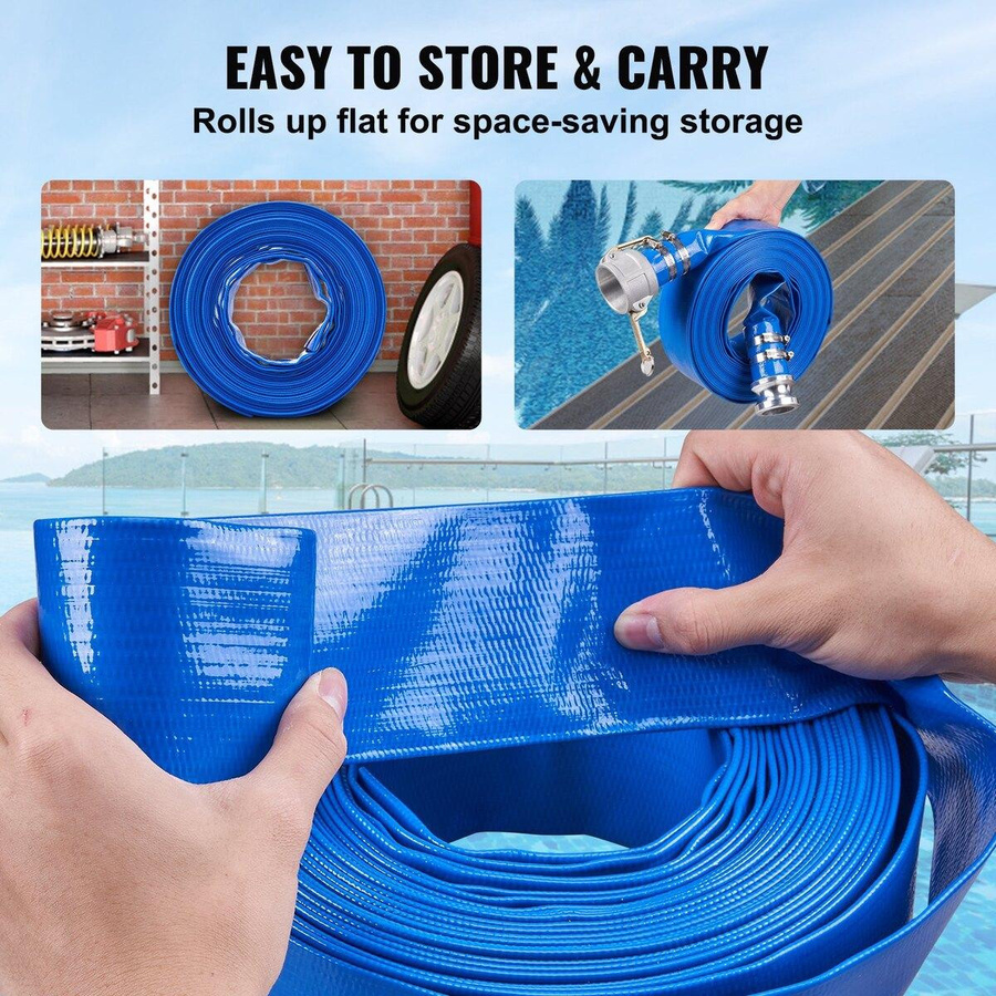 Buying Solutions MB Rückspülschlauch aus blauem PVC mit Aluminium-Camlock C & E-Anschlüssen, Durchmesser: 5,08 cm, Länge: 15,24 m - Bild 9