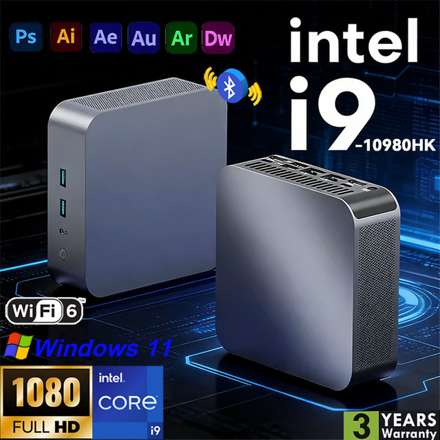 FUCHU Mini-PC mit Intel Core i9 10980HK, 16GB RAM, 500GB SSD, Windows 11, WiFi 6, Bluetooth 5.2 und Ethernet - Bild 1