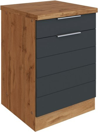 HELD MÖBEL Unterschrank Faro in Grau aus Holzwerkstoff, B/H/T: 60 x 86 x 60 cm - Bild 1