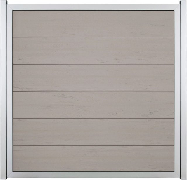 GroJaViento Zaunelement Bi-Color Sand in Silber, B/H: 180 x 180 cm - Bild 1