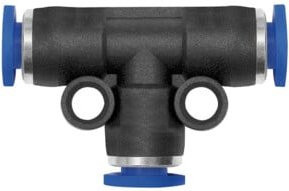 Riegler T-Steckverbindung Blaue Serie mini für Schlauch-Außendurchmesser 3 mm in Blau und Schwarz - Bild 1