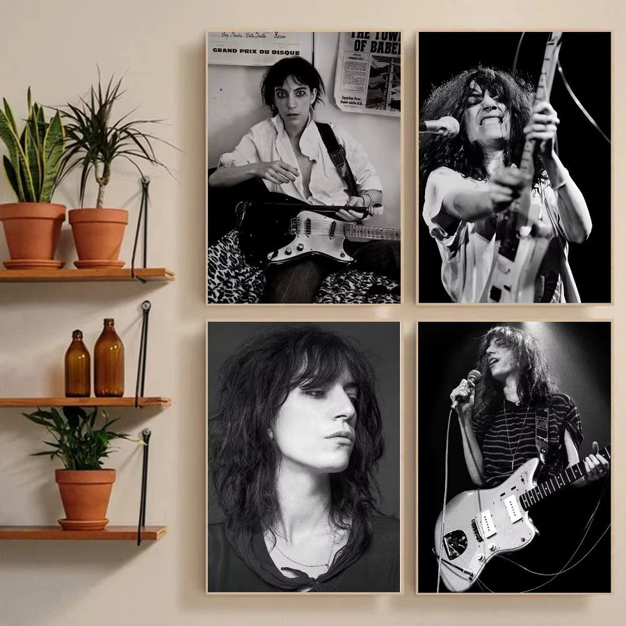 Rastar Singer Patti Smith Poster-Aufkleber, wasserfester Wandkunstdruck in Schwarz, Rechteckig - Bild 2