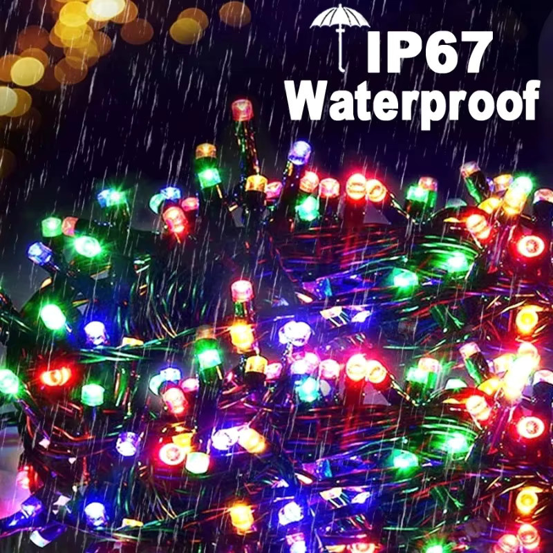 ZTree Solar-Außenleuchten RGB Multicolour Wasserdichte Solar-Lichterkette mit 8 Modi für Garten, Hochzeit und Weihnachten, Schwarz - Bild 5