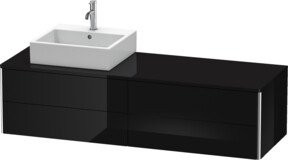 Duravit Waschtischunterschrank XSquare in Schwarz Hochglanz, B/H/T: 160 x 40 x 54,8 cm - Bild 1