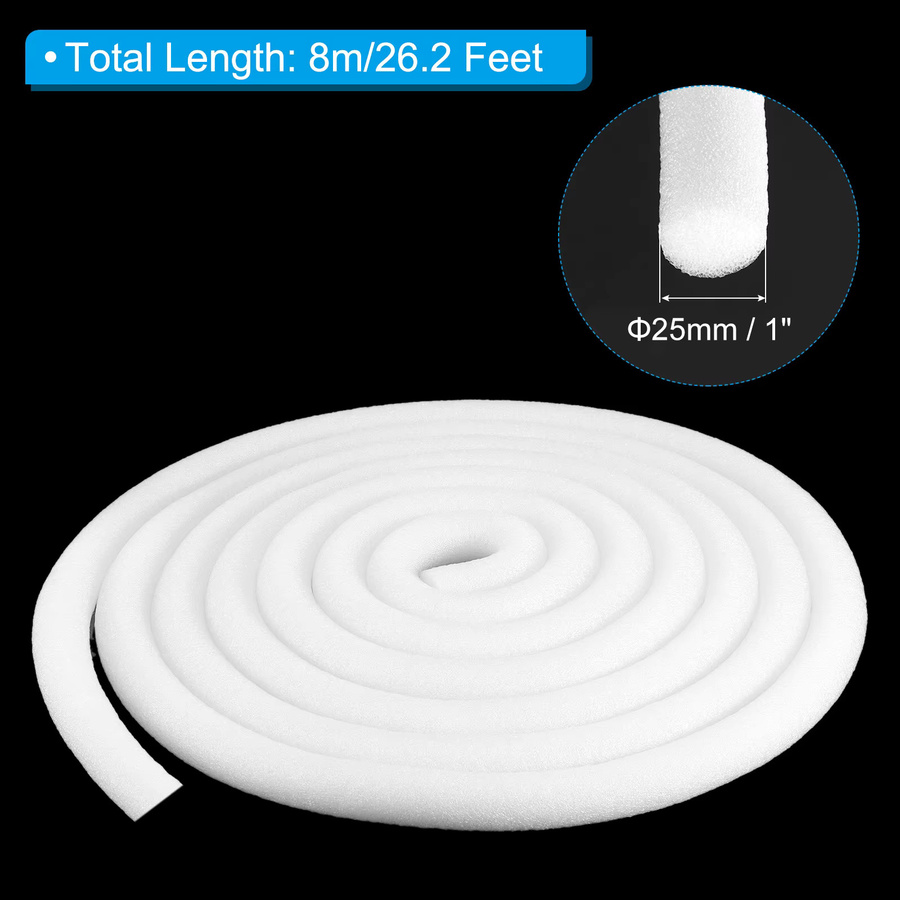 Uxcell Schaumseil als Trägerstange für Lücken und Gelenke in Weiß, Durchmesser: 6–60 mm, Länge: 1–15 m - Bild 2