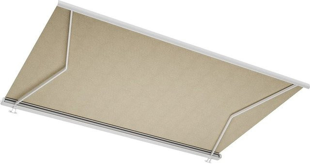 Vente-unique Galaxa Sonnendach mit Kassetten und elektrischem Antrieb, Beige/Weiß, Breite: 500 cm - Bild 1