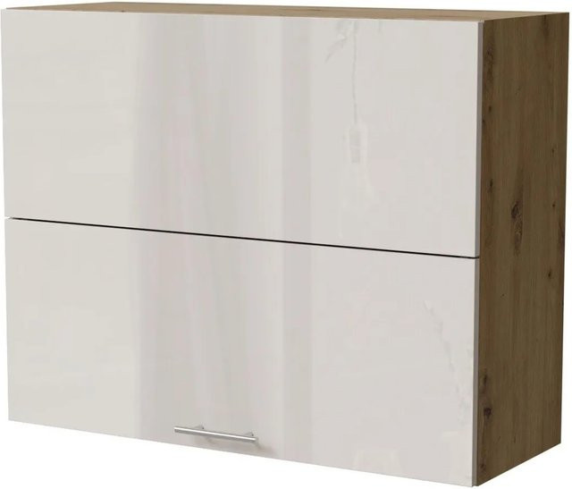 Feldmann-Wohnen Klapphängeschrank Brerra W8B/90-AV in Eiche Artisan und RAL 9001 Creme Hochglanz, B/T/H: 90 x 32,5 x 72 cm - Bild 1