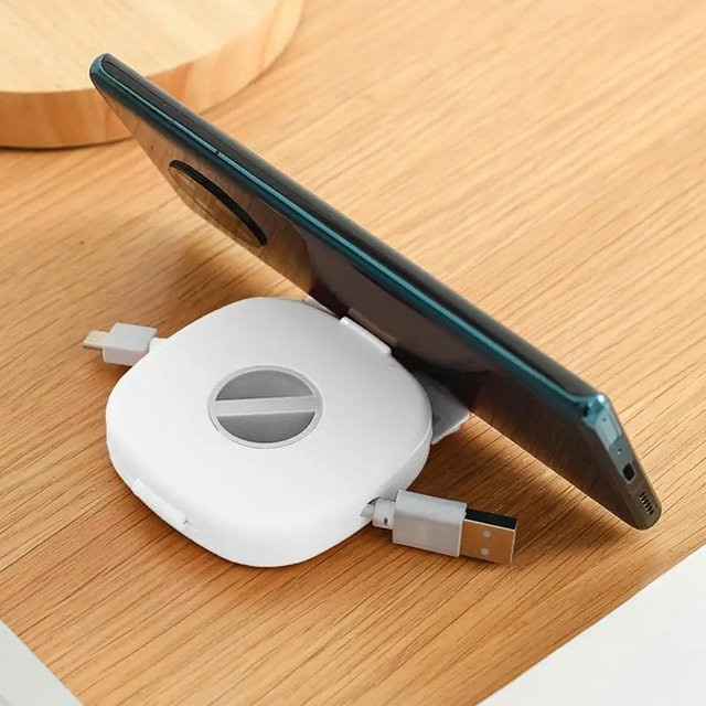 2-in-1 Kabel-Organizer mit Telefonständer und Kabelhalter für Ladegeräte, USB und Kopfhörer für Schreibtisch und Reisen - Bild 1