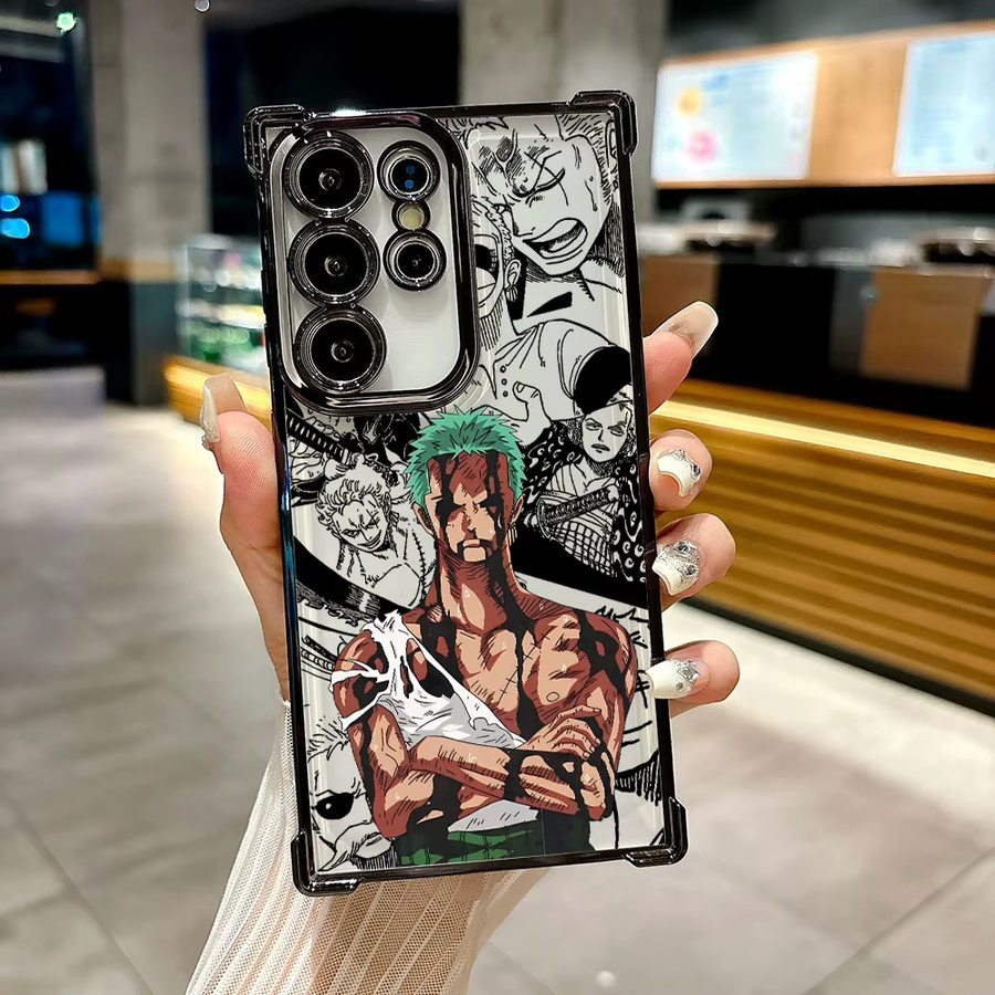 One Piece Zoro Anime Softcover Handyhülle für Samsung Galaxy S26 Ultra, S25, S24, S23, S21, S20 FE und S25 Plus 5G, Multicolor - Bild 1