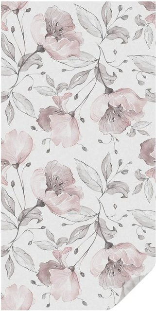 Tulup Buntglasfolie Rosenblätter in Schwarz, Weiß und Pink als Sichtschutzfolie für Fenster mit Buntglasoptik, Breite: 50 cm, Höhe: 100 cm - Bild 1