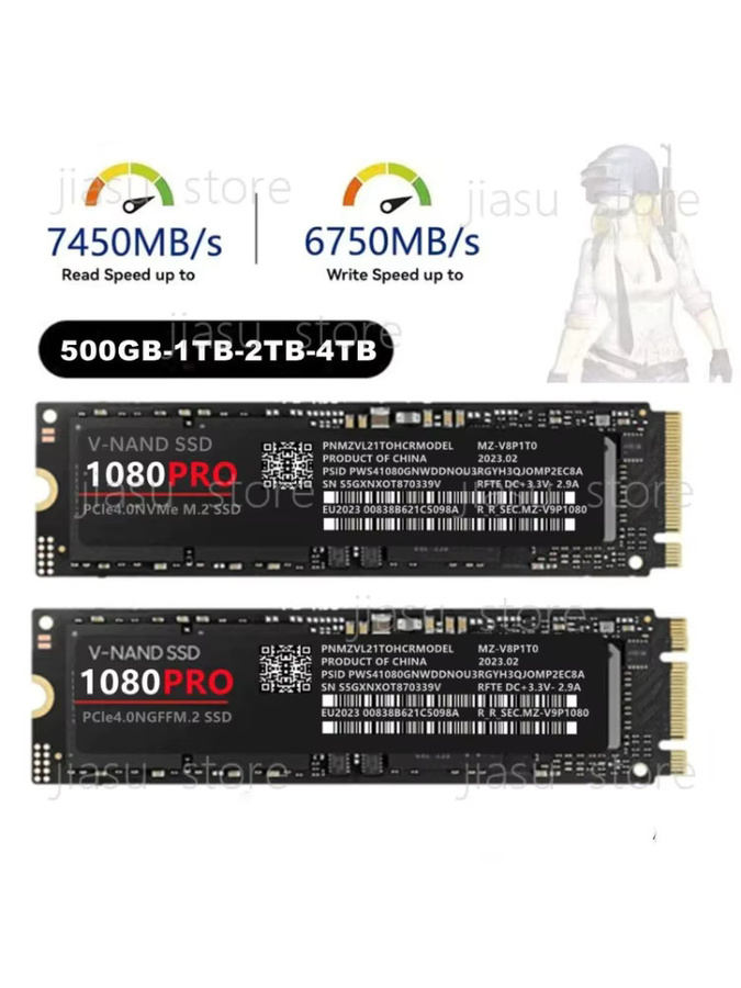 1080PRO 1TB M.2 2280 NVMe SSD PCIe Interne Festplatte für Gaming-PC Schwarz - Bild 4