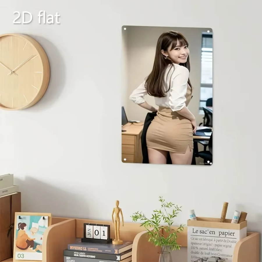 HELLOYOUNG Wanddekoration aus Metall mit abstraktem Frauen-Motiv in Multicolour, modernes Metallschild für Zuhause und Büro - Bild 4