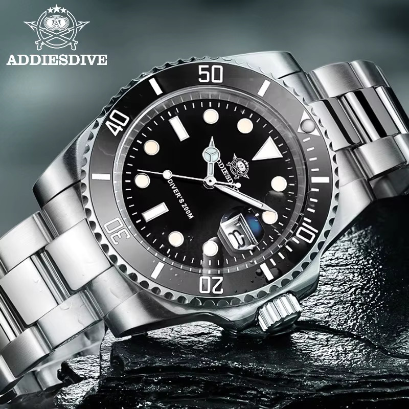 ADDIESDIVE Armbanduhr, Edelstahlgehäuse, Keramik-Lünette, 41 mm, Herren - Bild 4