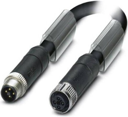 Phoenix Contact 1089998 Sensor-Aktor-Anschlussleitung mit 4 Polen, Stecker gerade und Buchse gerade, Farbe: Schwarz/Grau, Länge: 5,00 m - Bild 1