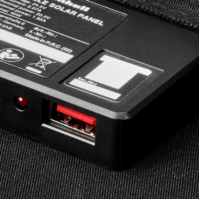 Einhell Solar-Panel 40 W mit USB-A und USB-C Anschlüssen, schwarz - Bild 2