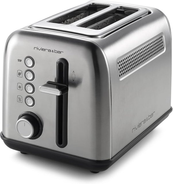 Riviera & Bar Edelstahl Toaster mit 2 Parallelschlitzen, 900 W, 7 Bräunungsstufen, Silber - Bild 2
