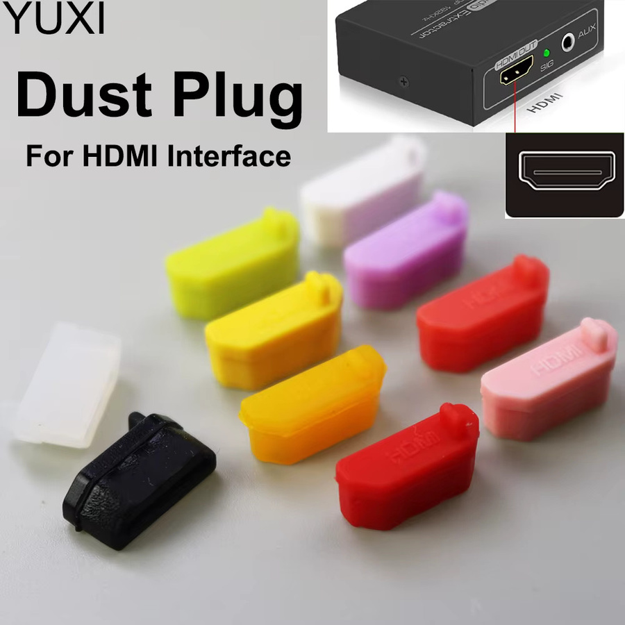 YuXi Silikon Staubschutzkappen Set für USB und HDMI Anschlüsse in Weiß, 10 Stück - Bild 3
