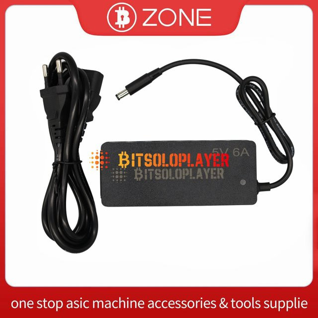 Bitsoloplayer DC-Netzteil für Bitaxe Max, Ultra, Supra, Gamma und Nerdaxe, 5V 6A 30W, Schwarz - Bild 1