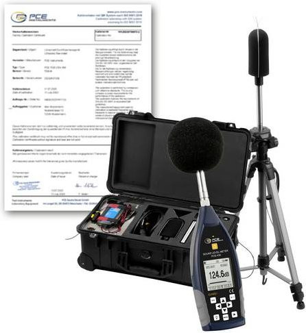 PCE Instruments Schallpegelmesser PCE-430-EKIT-ICA in Schwarz mit ISO-Zertifikat, Messbereich 22-136 dB(A), Frequenzbereich 3 Hz-20 kHz und Genauigkeit der Klasse 1 - Bild 1
