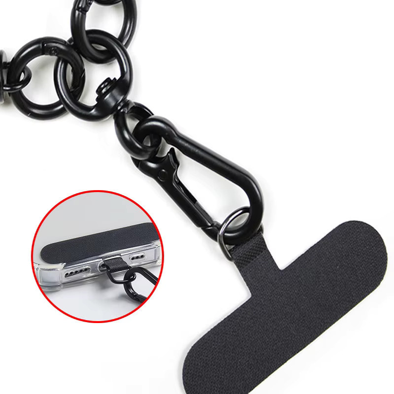 DOLANBIA Handy-Umhängeband aus Nylon in Schwarz, verstellbares Telefon-Lanyard für Sport und Reisen, Länge: 120–150 cm - Bild 2