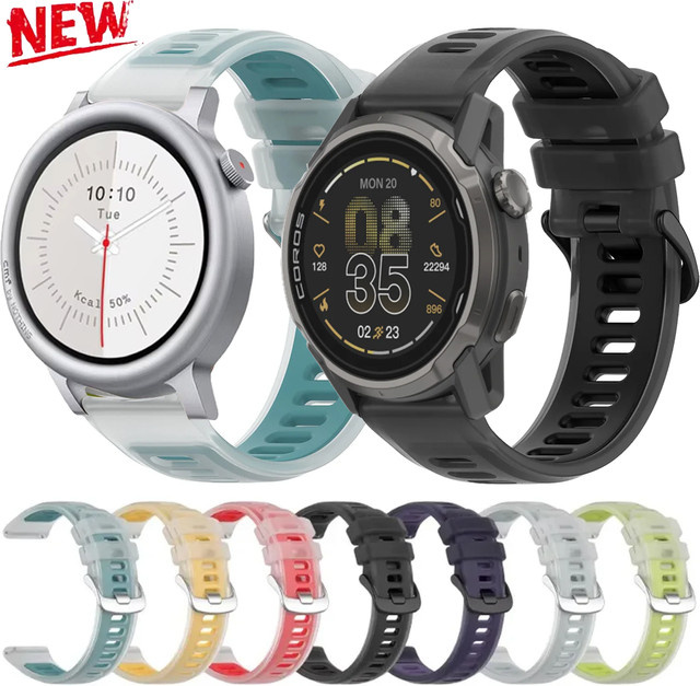 COROS Uhrenarmband Silikon, halbtransparent, 20 mm, 22 mm, Unisex - Bild 1