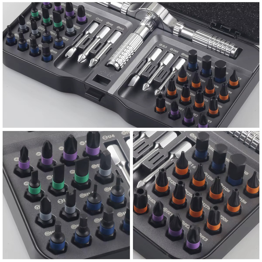 KING'SDUN 40-in-1 Ratschenschraubendreher-Set mit magnetischen Bits und abnehmbarem T-Griff als multifunktionales Mini-Reparatur-Werkzeug-Set - Bild 4