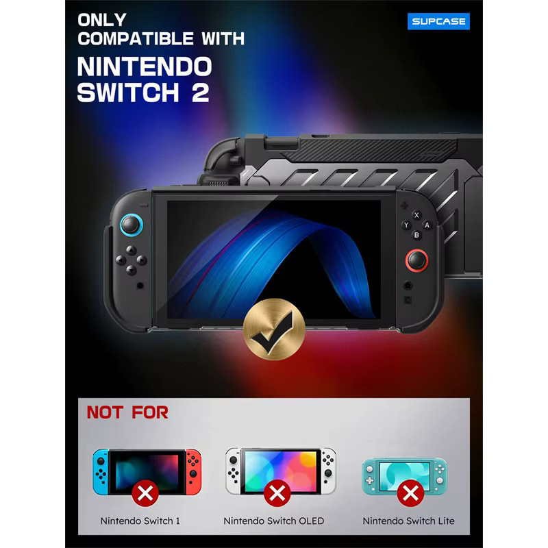 SUPCASE UB Pro Schutzhülle für Nintendo Switch 2 in Schwarz, dockbare Militärqualität Schutzhülle und Zubehör - Bild 2