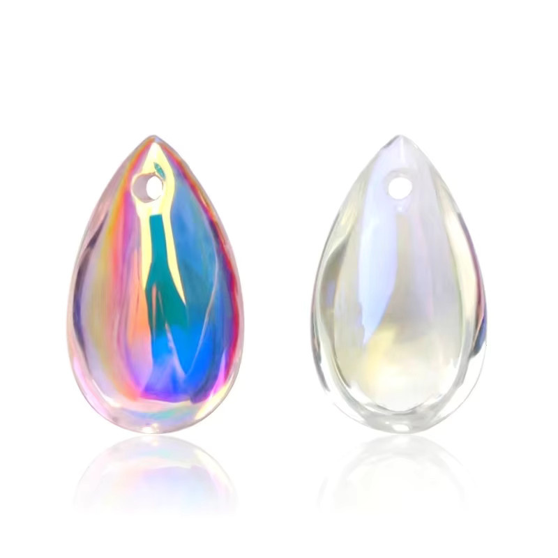 QIAO Perlen, Glas, Kristall, pink, 8x14mm - Bild 1
